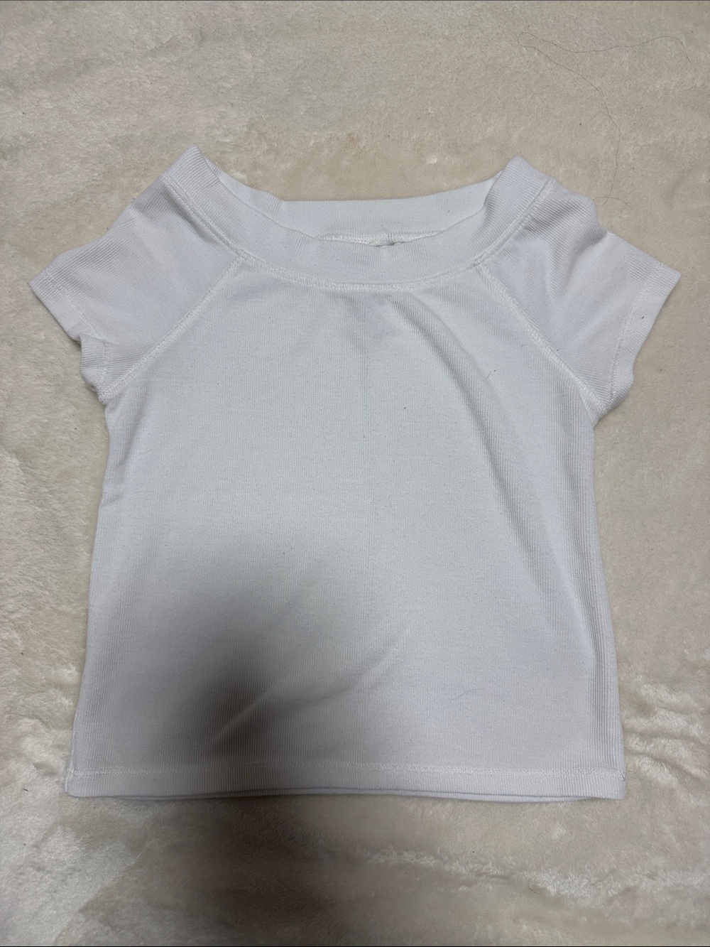 Girls White Short Sleeve Scoop Neck Tee